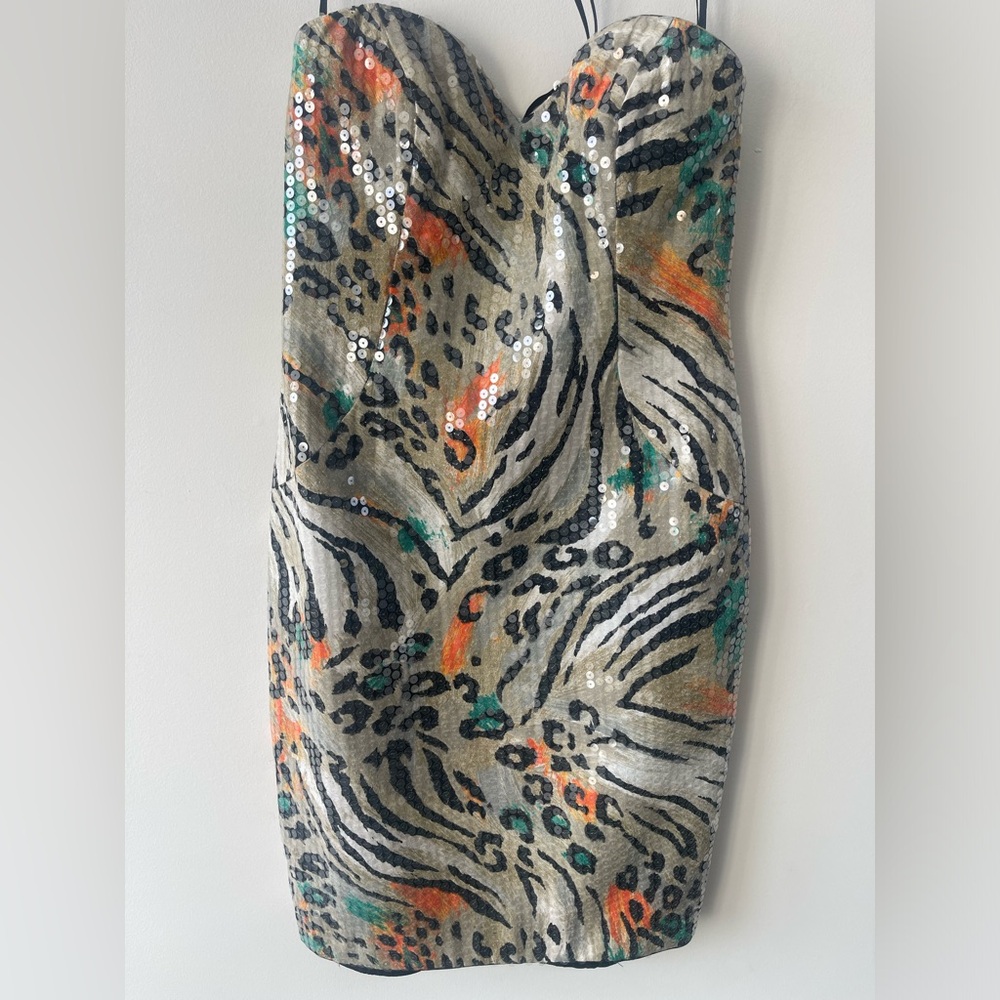 Leopard Print Sequin Dress
